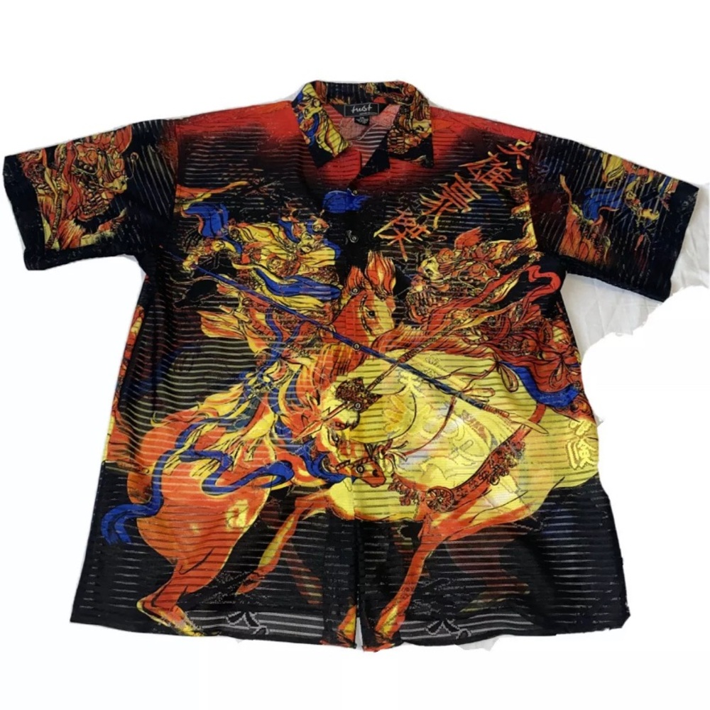 Vintage Trust Couture Collection Short Sleeve Button Up Shirt Men’s Size XXL